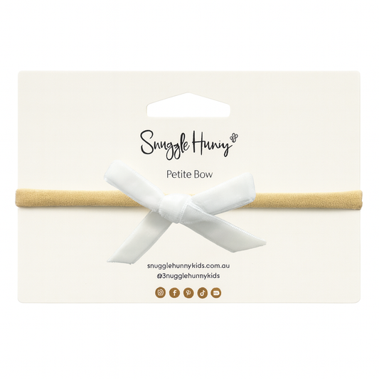 SNUGGLE HUNNY - Velvet Bow | White