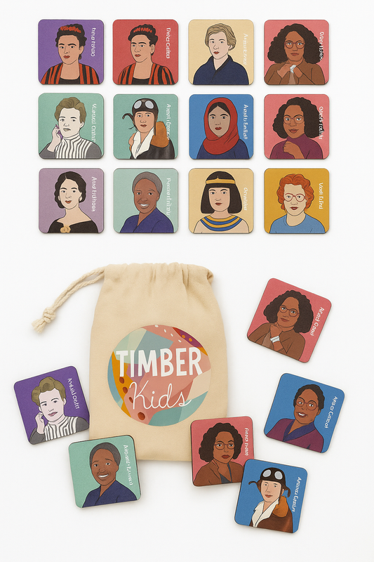 TIMBER KIDS - Iconic Women Timber Tile Memory Game