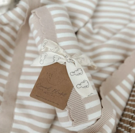 POP YA TOT - Carnival Blanket | Beige Stripe