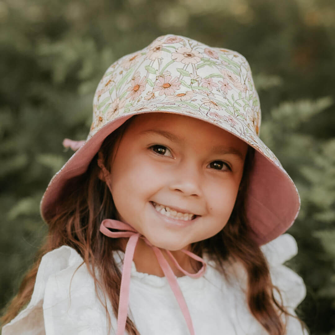 BEDHEAD HATS - 'Wanderer' Panelled Bucket Sun Hat | Poppy/Rosa