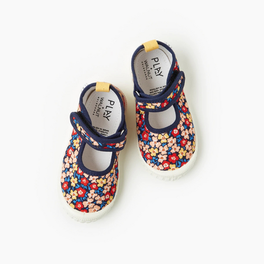 WALNUT - Play Mary Jane Canvas | Fields Navy
