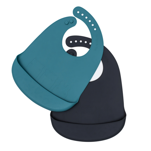 WE MIGHT BE TINY - Catchie Bib | Blue Dusk + Charcoal (2PK)