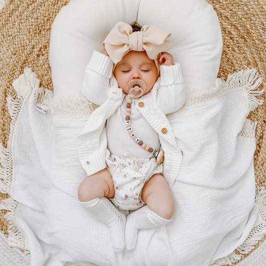 ZIGGY LOU - Natural Fringe Swaddle | Cream