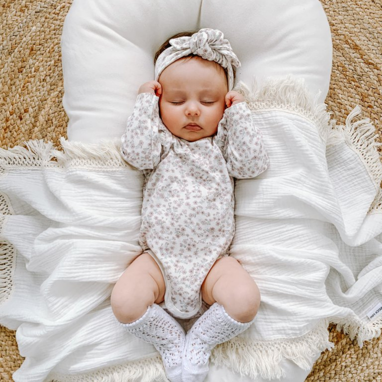 ZIGGY LOU - Natural Fringe Swaddle | Cream