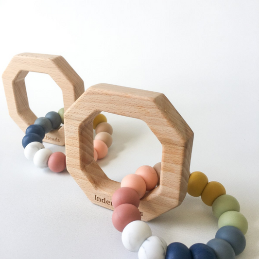 INDERA.BEADS - Rainbow Collection Octagon Teether