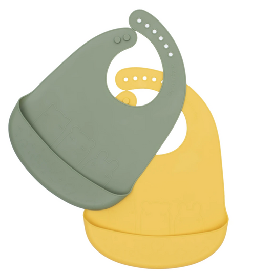 WE MIGHT BE TINY - Catchie Bib | Sage + Yellow (2PK)