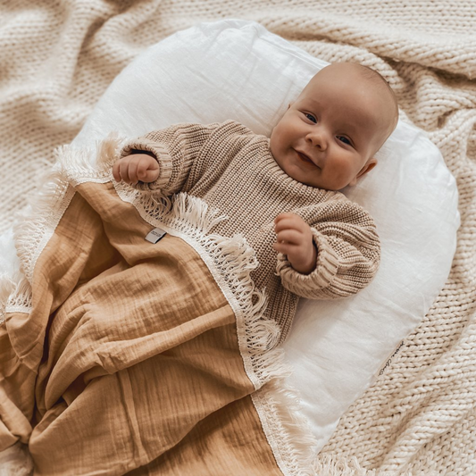 ZIGGY LOU - Fringe Swaddle | Sand