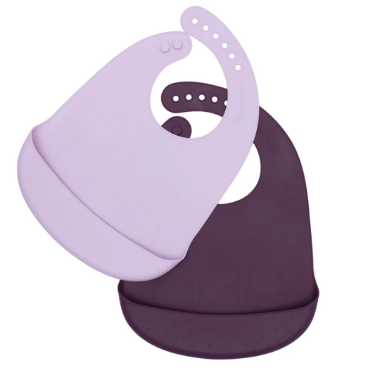 WE MIGHT BE TINY - Catchie Bib | Plum + Lilac (2PK)