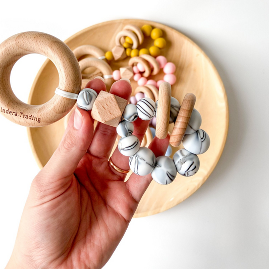 INDERA.TRADING - Waverly Teething Rattle | Marble