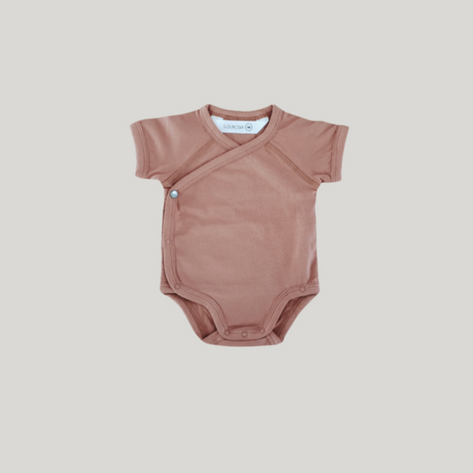 SUSUKOSHI - Kimono Bodysuit. S/S Coral