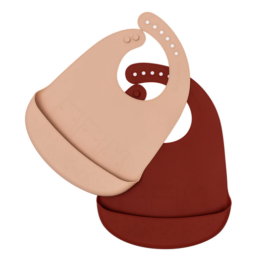 WE MIGHT BE TINY - Catchie Bib | Rust + Beige (2PK)