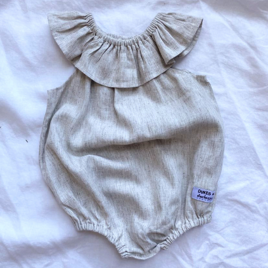 DUKES + DUCHESSES APPAREL - Sand Ruffle Sleeve Playsuit