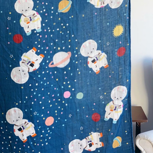 SUKI MCMASTER - XL Bamboo Muslin Swaddle | Astronaut
