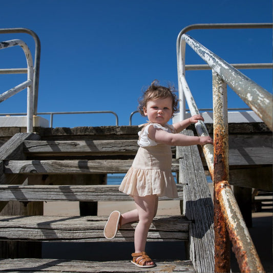 TIKITOT - Amalfi Tan Prewalker & Kids Sandal