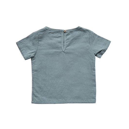 BOBBY G - Boxy linen Tee | Sky
