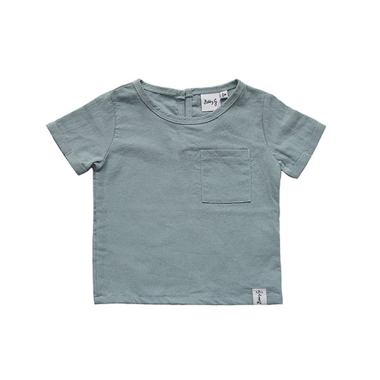 BOBBY G - Boxy linen Tee | Sky