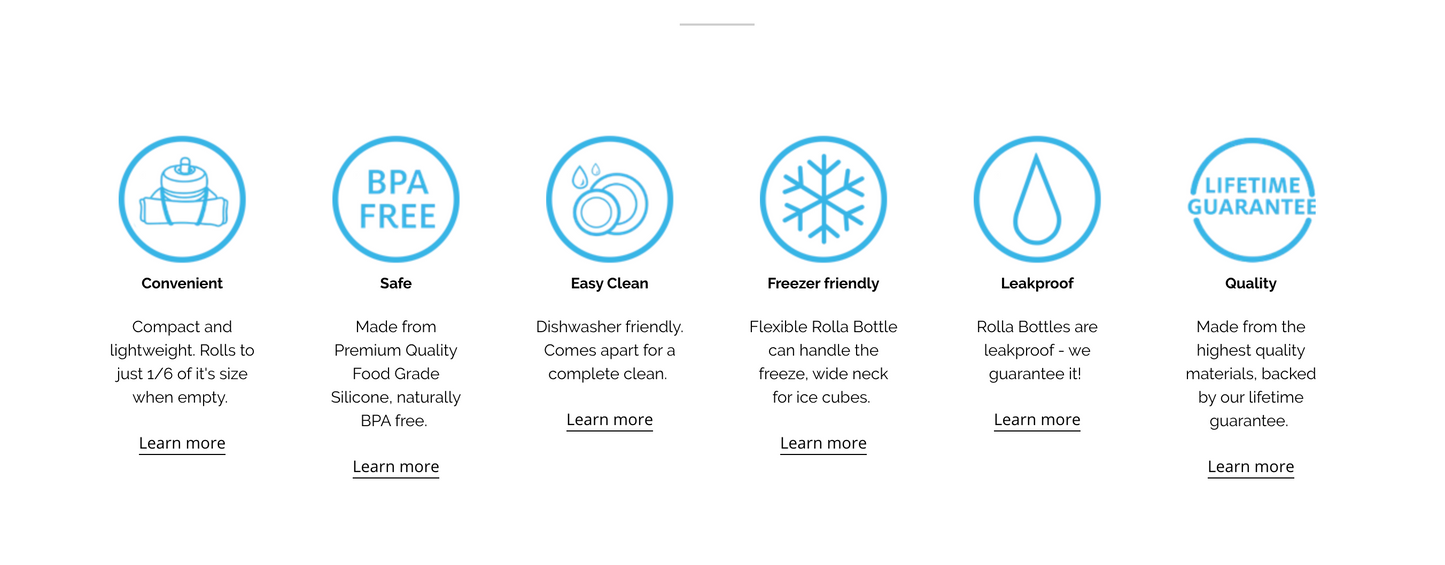 ROLLA BOTTLE - Aqua | Water Bottle