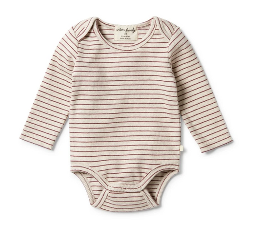 WILSON & FRENCHY - Organic Stripe Rib Bodysuit | Wild Ginger