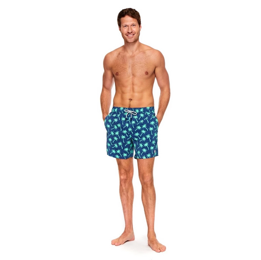 TOM & TEDDY - Mens Navy & Spring Green Palms