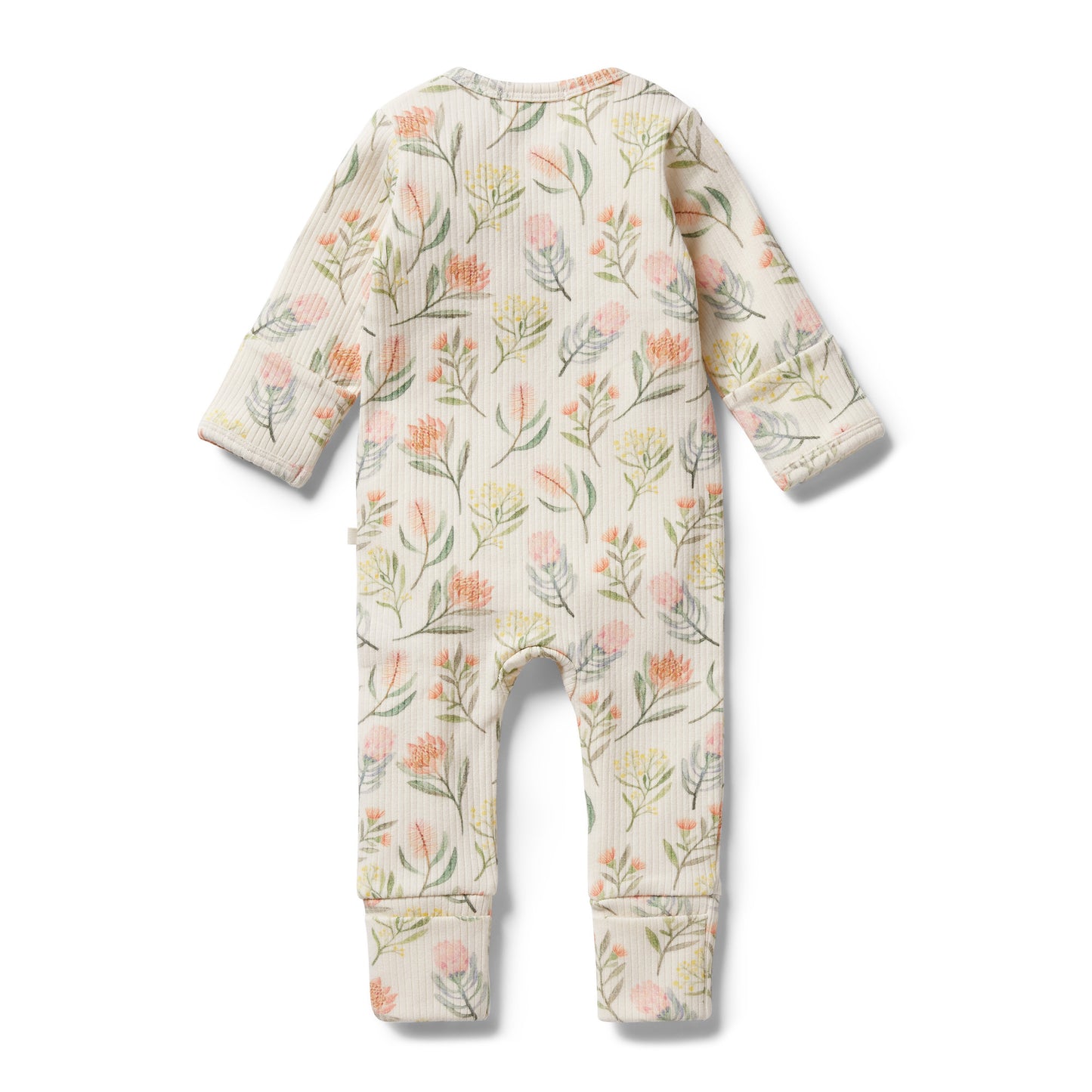 WILSON & FRENCHY - Organic Rib Zipsuit with Feet | Pretty Floral