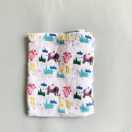SUKI MCMASTER - XL Bamboo Muslin Swaddle - ELEPHANT
