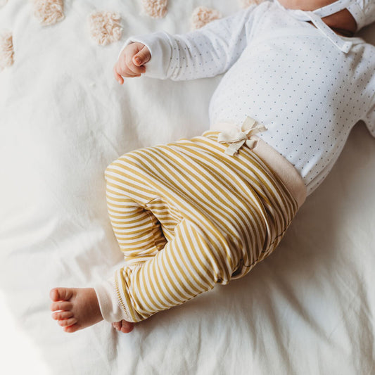 THE REST - Drawstring Pant | Mustard/Blush Stripe