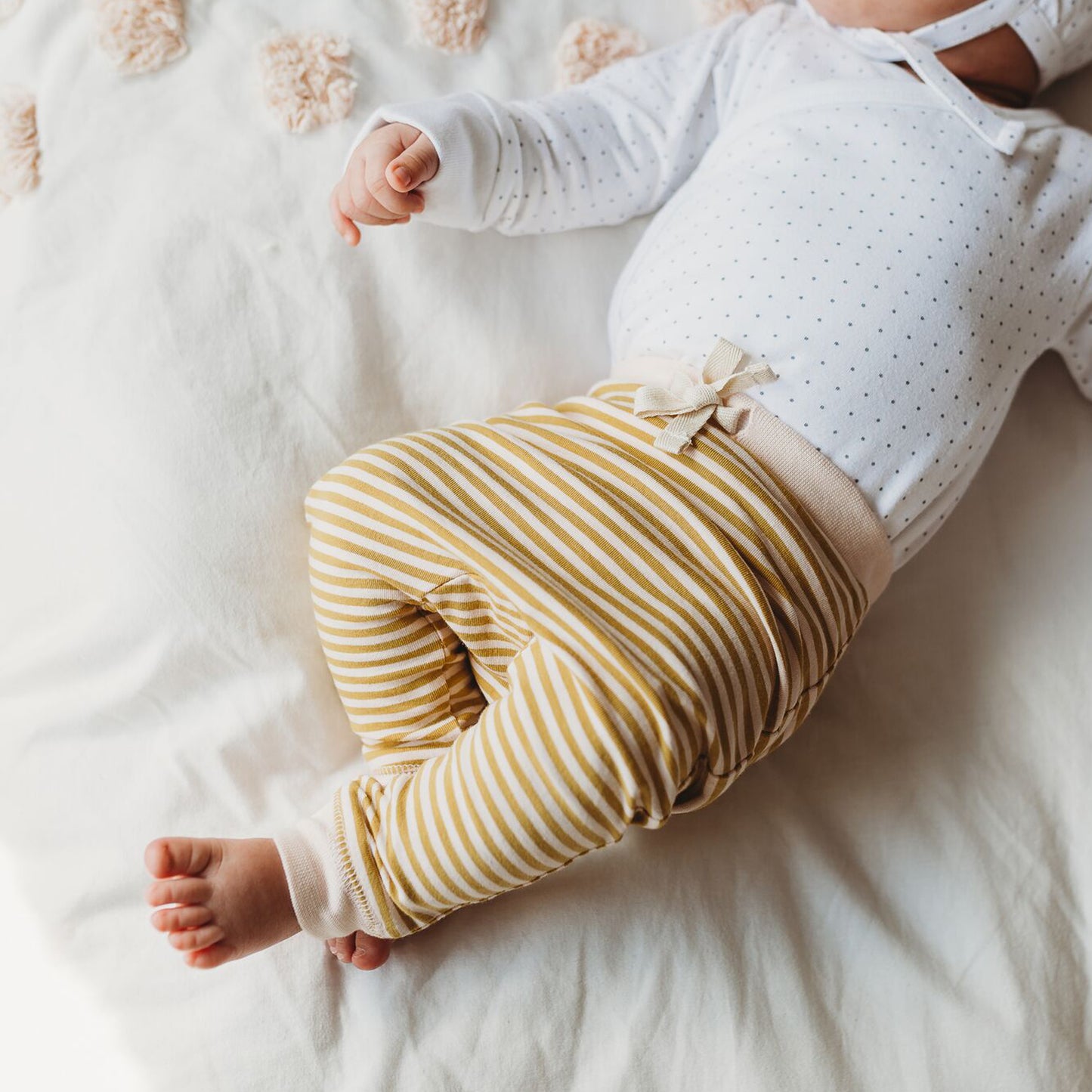 THE REST - Drawstring Pant | Mustard/Blush Stripe