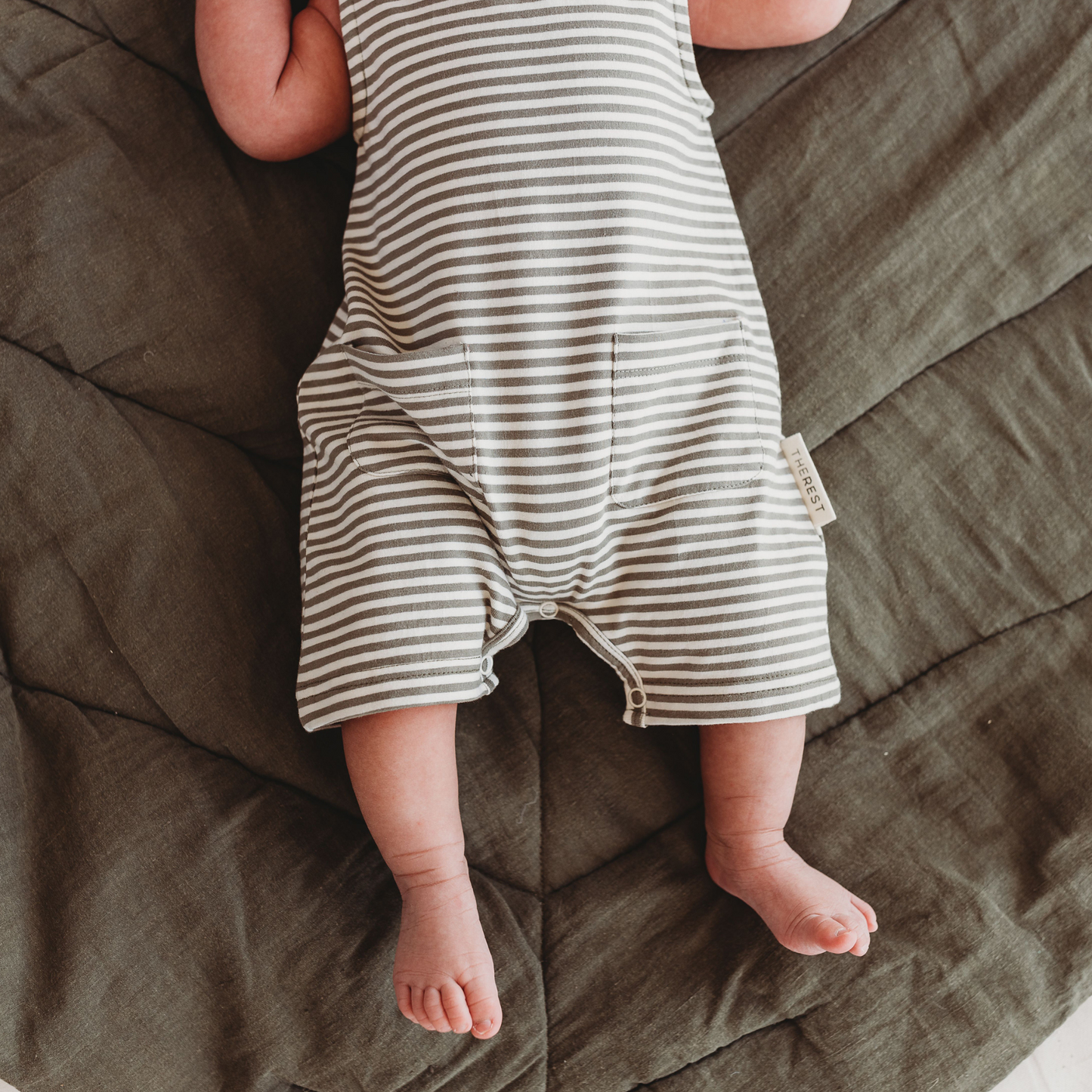 THE REST - Summer Pocket Romper | Pine Stripe