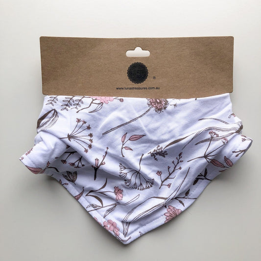 LUNA'S TREASURES - Wild Meadow Pink Petals Dribble Bib