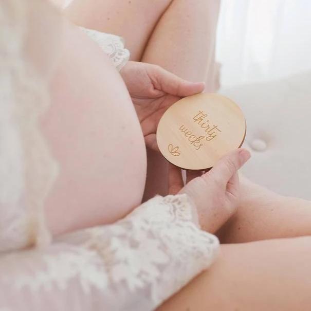 ONE CHEW THREE - FLOWER Pregnancy Milestone Plaques