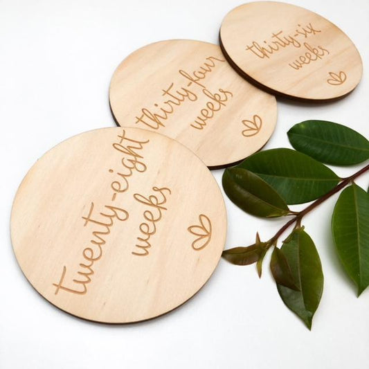 ONE CHEW THREE - FLOWER Pregnancy Milestone Plaques