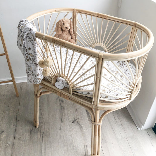 LUNA'S TREASURES - Wild Meadow Jersey Bassinet Sheet