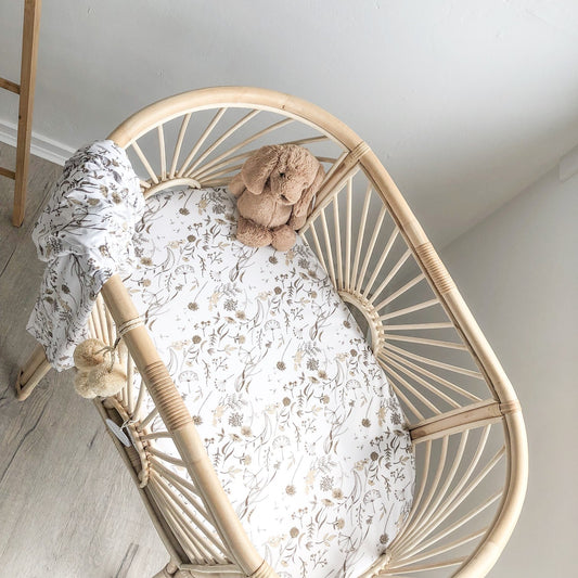 LUNA'S TREASURES - Wild Meadow Jersey Bassinet Sheet