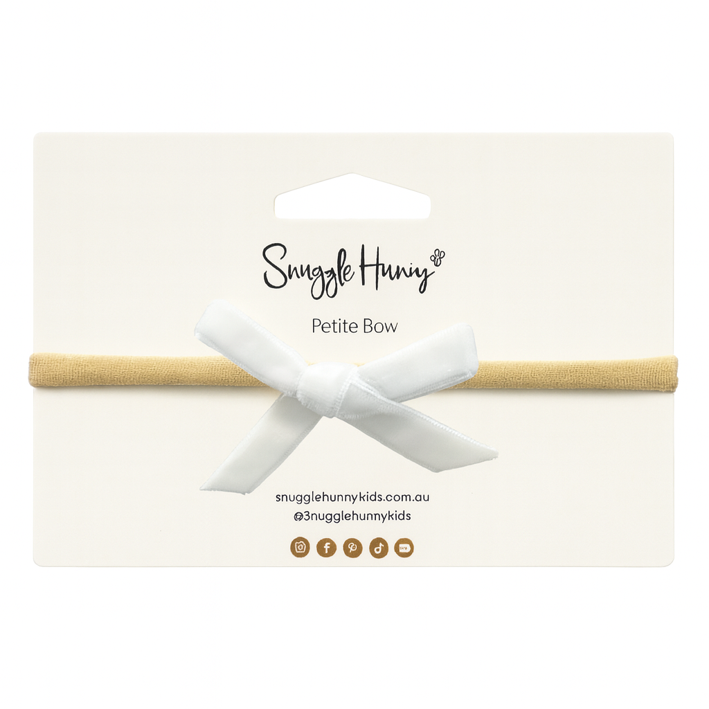 SNUGGLE HUNNY - Velvet Bow | White