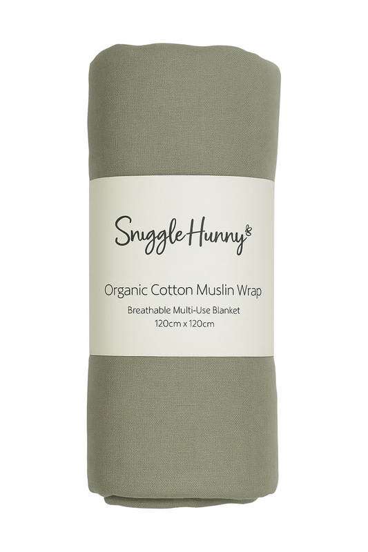 SNUGGLE HUNNY - Organic Muslin Wrap | Dusty Olive