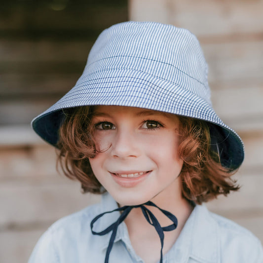 BEDHEAD HATS - 'Explorer' Kids Classic Bucket Sun Hat | Charlie/Indigo