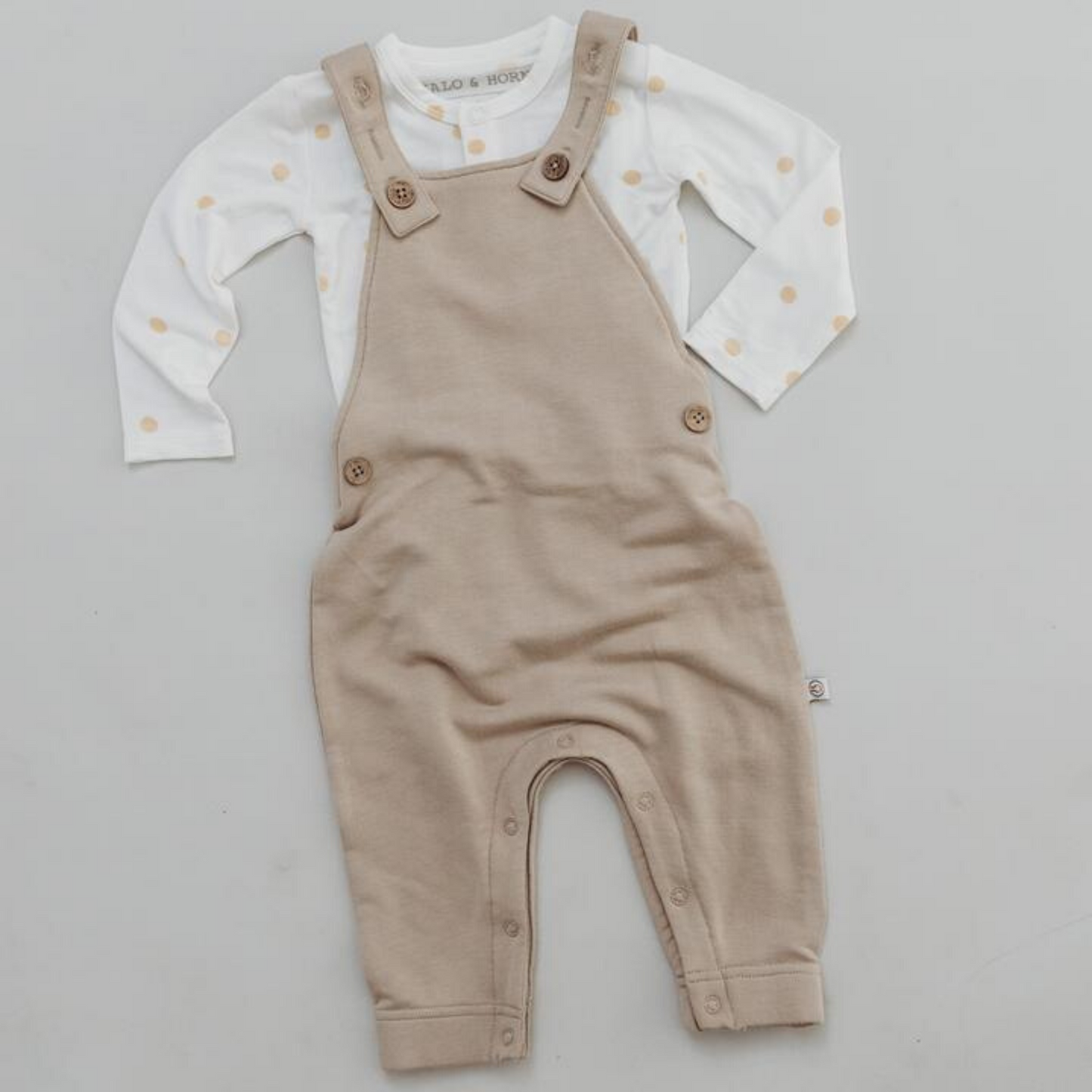 HALO & HORNS - Scout Overalls Bamboo French Terry | Fawn