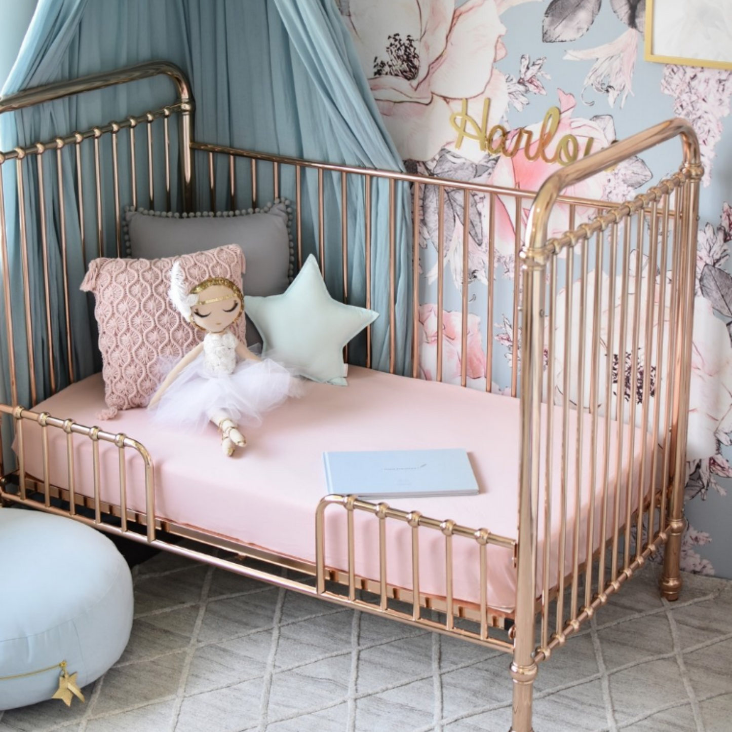 SNUGGLE HUNNY - Fitted Cot Sheet | Lullaby Pink