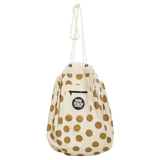 PLAY POUCH - Printed Play Pouch | Glitter Gold Dots