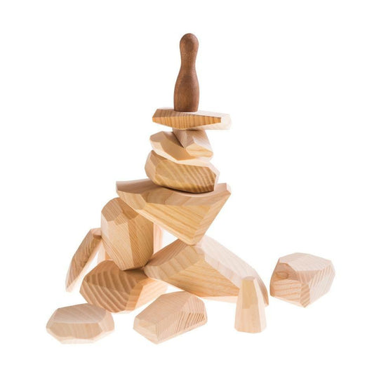 HAPPY GO DUCKY  - Wooden Stackable Balancing Rocks