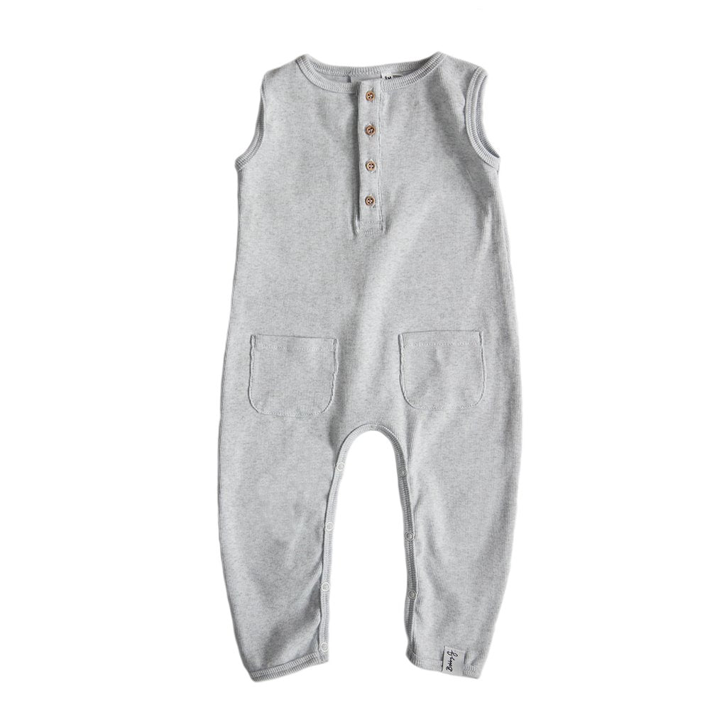 BOBBY G - Relaxed long romper | Heather Grey