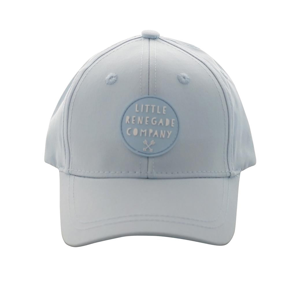 Front angle of the sky baseball cap from the Little Renegade Company.
