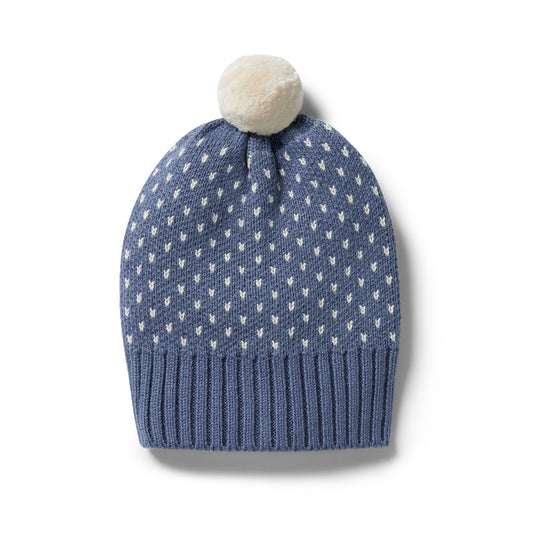 WILSON & FRENCHY - Knitted Fleck Hat | Blue Depths
