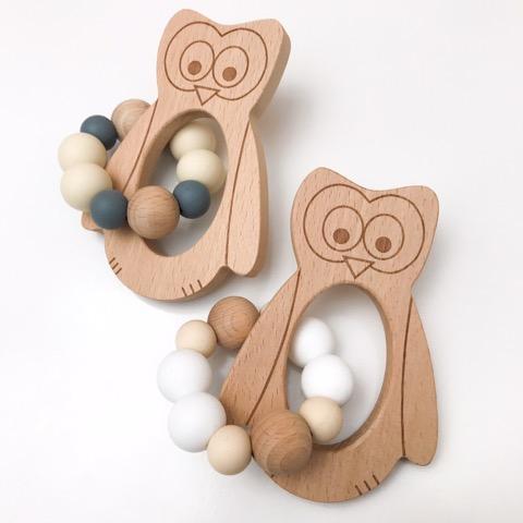 ONE CHEW THREE - OWL Natural White Teether