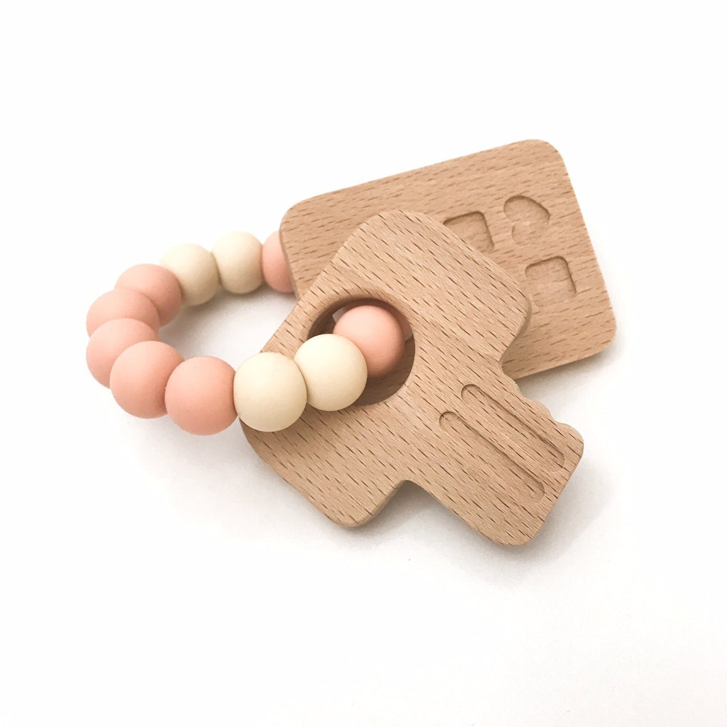 ONE CHEW THREE - KEYS TO MY HEART Silicone and Beech Wood Teether